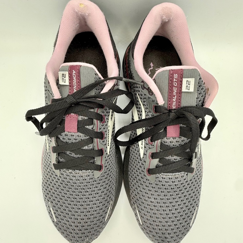 Brooks Adrenaline GTS 22 Womens Running Shoes Grey Pink 1203531B015 Size 9 B - Picture 3 of 14
